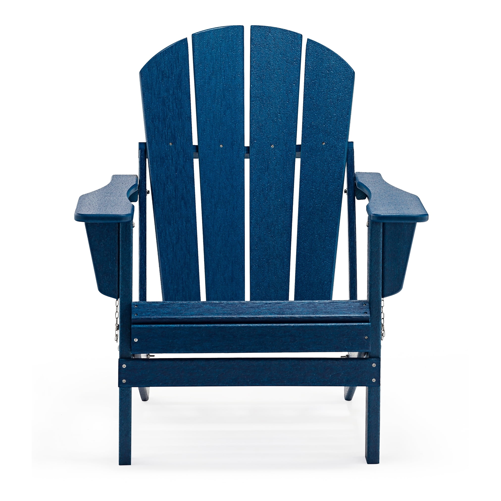 PORCHSIDE Outdoor Folding Adirondack Chair (Set of 2) for Garden Patio, Navy Blue
