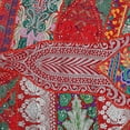 thumbnail image 5 of DK Homewares Round Traditional Floor Cushion Cover Red 32 Inch Patchwork Seating Pouf Ottoman Home Decor Embroidered Vintage Cotton Indian Floor Pillow Cover Seating 32x32, 5 of 5