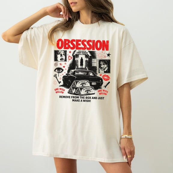 Obsession 2026 Gothic Horror Graphic Tee, Frowning Nikki Movie Shirt, Vintage Psychological Thriller T-Shirt, Halloween Film Fan Gift for Men and Women