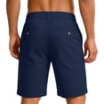 thumbnail image 3 of OIOLOYJM Mens Golf Shorts Casual Flat Front Chino Elastic Waist Dress Shorts Baggy Stretch Lightweight Breathable Vacation Yoga Shorts Navy L, 3 of 3