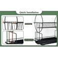 thumbnail image 5 of BN-LINK Dish Drying Rack - 2 Tier Dish Racks for Kitchen Counter with Drainboard, Utensil & Wine Glass Holder, Multifunctional Dish Drainer for Kitchen Organization, Black, 5 of 7