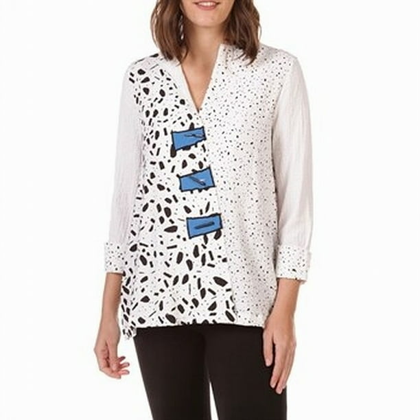 Ali Miles Tops & Blouses Womens Top Medium Petite Button Down Shirt