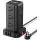 thumbnail image 1 of Extension Cord with Multiple Outlets, SMALLRT Surge Protector Power Strip Tower, Outlet Extender with 12 AC Outlets 4 USB, 6.5FT Extension Cord for Home Dorm Room, Office Supplies,Overload Protection, 1 of 7