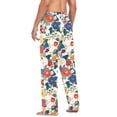 thumbnail image 3 of FORMRS Mens Pajama Pants with Pockets Cotton Sleepwear Lounge Bottoms Sizes S-2XL, Red Japanese Floral Pattern, 3 of 7