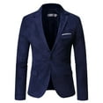 thumbnail image 1 of BOBOGOJP Men's Suit Jacket Two Button Blazer Working Buttonholes Suit Jacket (Navy,3XL), 1 of 5