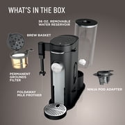 Ninja Pods & Grounds Specialty Single-Serve Coffee Maker, K-Cup Pod Compatible, Built-In Milk Frother, PB051, Black