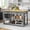 Grey - 2 Drawers, variant on ChicZhiNest Kitchen Island with Power Outlet, 47.3" Rubber Solid Wood Countertop Kitchen Island with 2 Storage Drawers and 6 Hooks, Black