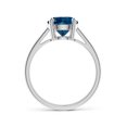 thumbnail image 2 of ANGARA Natural Prong-Set 2.35 ct London Blue Topaz Ring in 925 Sterling Silver for Women (Size-8mm) | November Birthstone, Anniversary, Jewelry Gift for Women | Natural London Blue Topaz Ring, 2 of 10