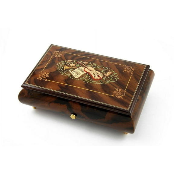 Elegant 50 Note Music Box with Musical Theme and Ornament Inlay - 18th Variation