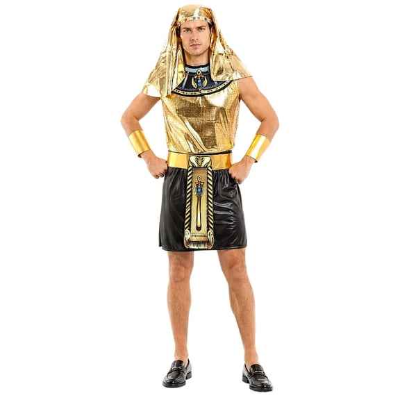 BOOMNY Halloween Mens Pharaoh Dress Up Funny Hallowmas Party Outfits Sets Playful Stage Performance Clothes Set