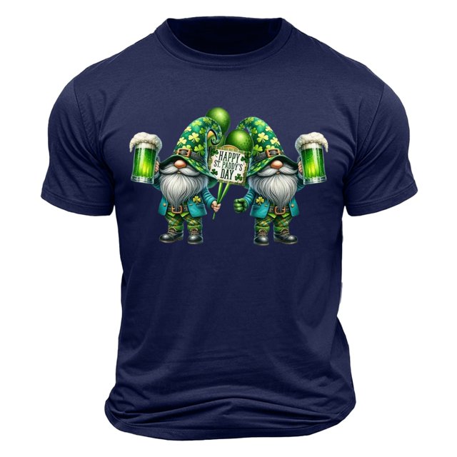 KIHOUT T-shirts de la Saint-Patrick pour Hommes, T-shirts à Manches Courtes d'Été pour Hommes, Imprimé Graphique Vert, Col Rond, en Liquidation, Taille P-2TG