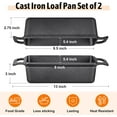 thumbnail image 2 of 2-In-1 9 x 5 Inch Cast Iron Loaf Pan with Lid (Black), Bread Loaf Pans for Baking Homemade Sourdough Bread, Meatloaf, Toast, Cake, Nonstick & Healthy & Sturdy, 2 Piece Set, 2 of 7