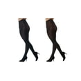 thumbnail image 3 of MeMoi Cable Ribbed/Solid Control Top Tights 2-Pack - Womens - Female (Medium/Large, Brown/Black), 3 of 4