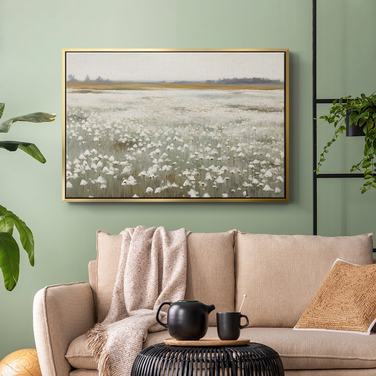 Vintage Landscape-XV By Wexford Home Framed in Gold Wood Gallery Wrapped Canvas 27 in. x 41 in.