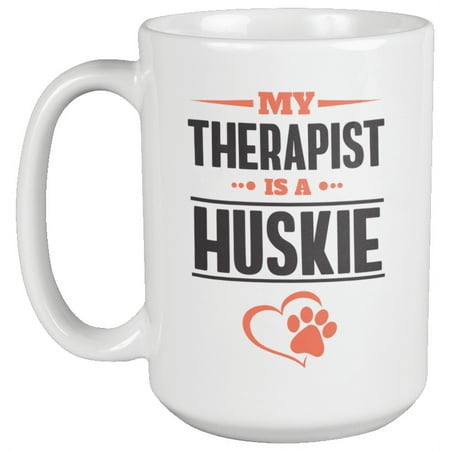 

Huskie Therapist Cute Coffee & Tea Mug for Dog Lover Men and Women (15oz)