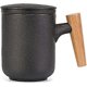 thumbnail image 1 of Creative Ceramic Tea Cup With Lid And Infuser Japanese Ceramic Tea Cup Wooden Handle Strainer Tea Cup Set Travel Tea Set With Filter Cocoa Coffee Mug, 1 of 4