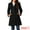 Black, variant on Women's Winter Single Breasted Peacoat Notched Lapel Button Down Overcoat M Khaki