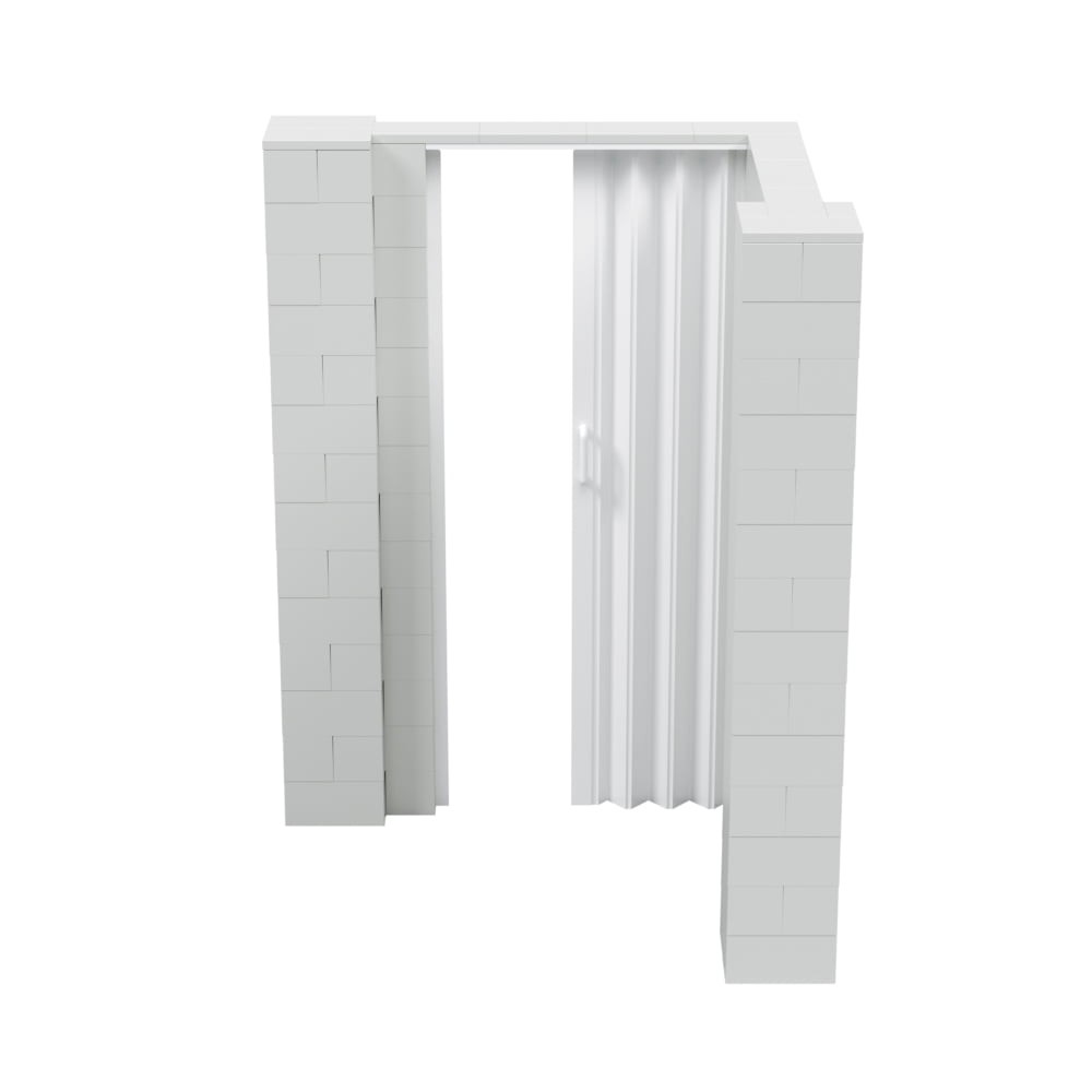 EverBlock 5’ x 4’ x 7’ Lactation Room Kit L-Shaped Wall with Accordion Door | 3’ x 7’ Doorway | Modular Building Blocks | Room Divider & Partition | Easy to Connect & Reuse | Indoor & Outdoor Use