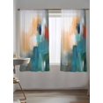 thumbnail image 5 of Sheer Curtains 63 Inch Length, Oil Painting Semi Sheer Curtains Light Filtering Window Treatment, Colorful Modern Abstract Graffiti Art Privacy Voile Drapes for Living Room Bedroom 52x63 Inch, 5 of 7
