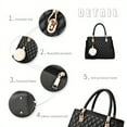 thumbnail image 5 of Womens Handbags Purses Top-handle Totes Satchel Shoulder Bag for Ladies with Pompon, 5 of 5