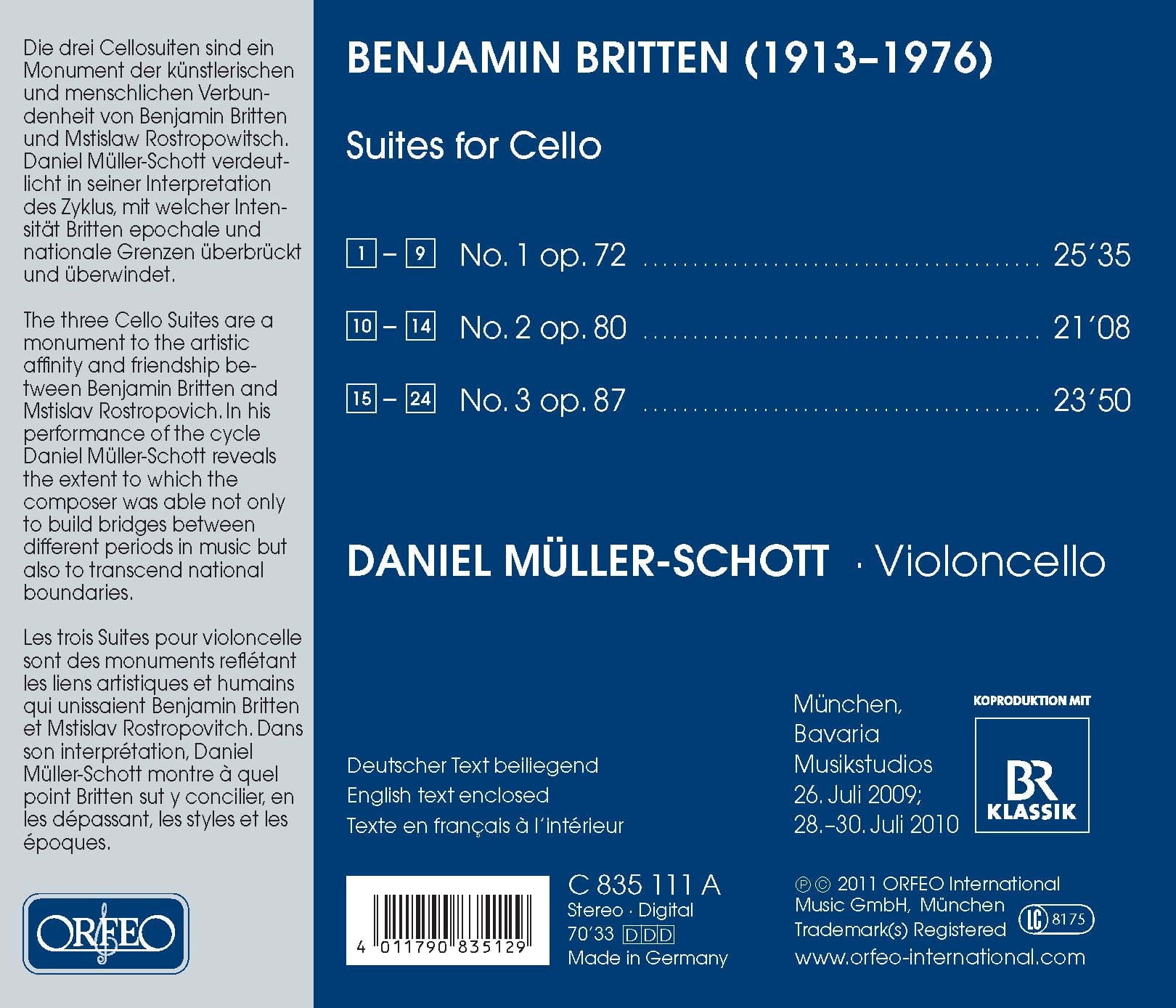 Daniel M Ller-Schott - Cello Suites - Music & Performance - CD