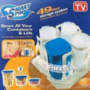 JUMBL&Trade Spin N Store- Swirl Around Carousel Food Storage Container with Lid 49-Piece Set Blue