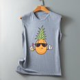 thumbnail image 2 of Gibobby Chaleco sin mangas de estilo europeo y americano Camiseta con estampado divertido de piña para mujer(Gris,CH), 2 of 4