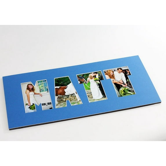 Name / Word Photo Mat - Personalized Custom Cut Matting - Frame Ready (N100)