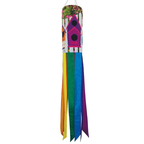 In The Breeze 5072 — Birdhouse Garden 40" Windsock, Colorful Outdoor and Garden Decoration