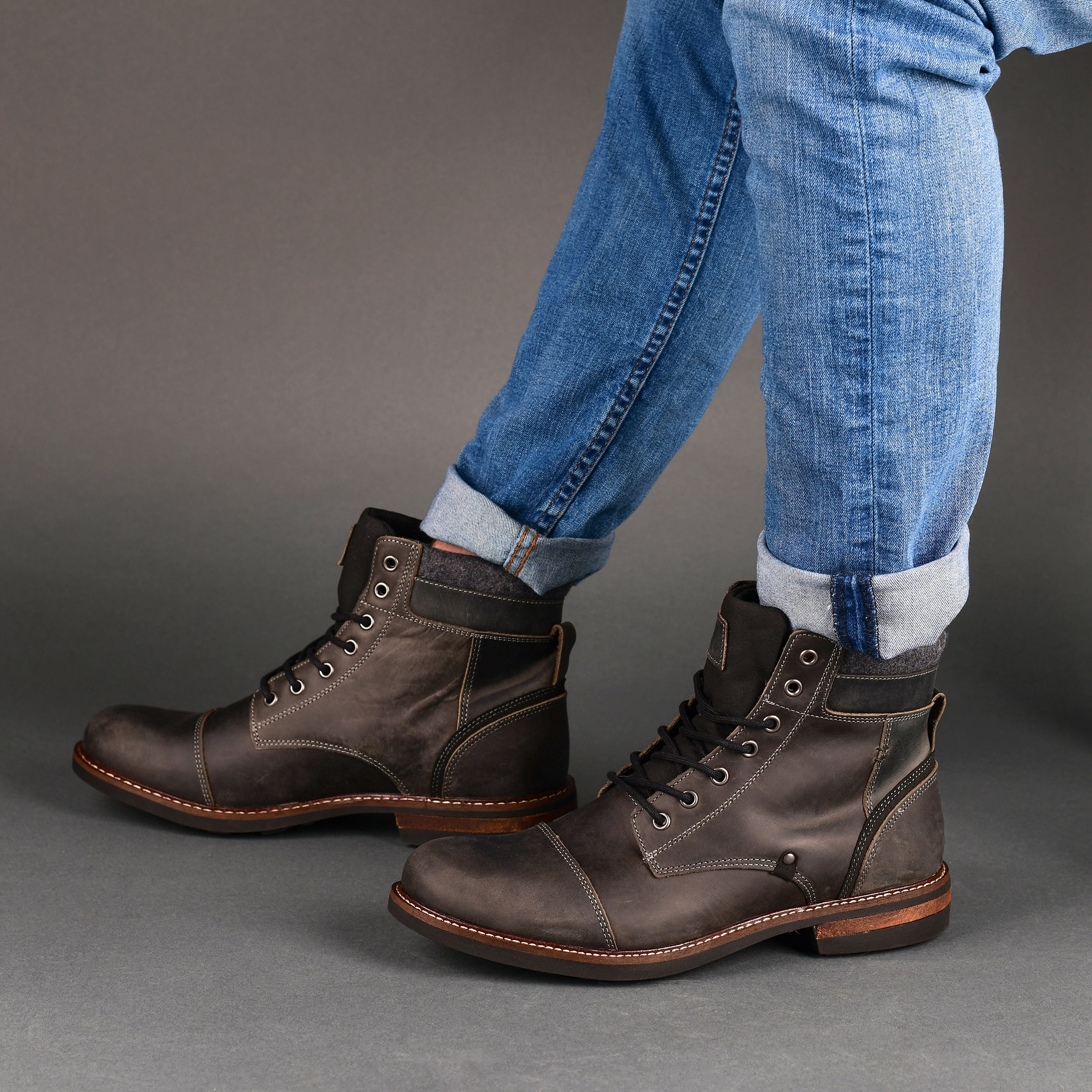 Territory Mens Yukon Wide Width Tru Comfort Foam Lace-up Cap Toe Ankle Boot