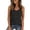 Black, variant on Half Botton Down Tank Tops for Women Relaxed A-Line Fit Solid Color Adjustable Spaghetti Strap Camisole Lightweigh Thin Scoop Neck Sleeveless Shirt XXL