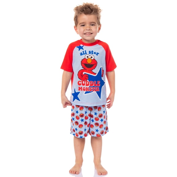 Sesame Street Toddler Boys' Elmo All Star Cuddle Monster Pajama Set Short