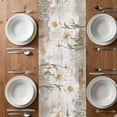 thumbnail image 6 of Brown Botanical Table Runner - 90 Inch Long, Kitchen Dining Table Runner Dresser Scarves, Spring Floral Retro Watercolor Farmhouse Decor for Coffee Tables Wedding Party Banquet, 6 of 8