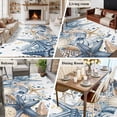 thumbnail image 5 of Large Area Rugs for Living Room Bedroom, Blue Eucalyptus Coastal 6'x9' Rug Washable Carpet Runner Indoor Outdoor, Beach Starfish Shell Nautical Non Slip Floor Mats Rug for Kitchen, Playroom, 5 of 8