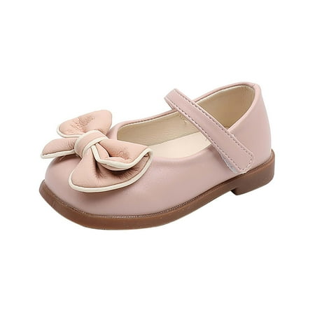 

Honeeladyy Toddler Kid Shoes Spring And Autumn Baby Girls Casual Bow Soft Sole Leather Shoes Pink Discount