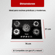 thumbnail image 4 of Parrilla Empotrable Maxims 5 Quemadores Cristal 76x51 cm + Campana 80 cm Negra, 4 of 7