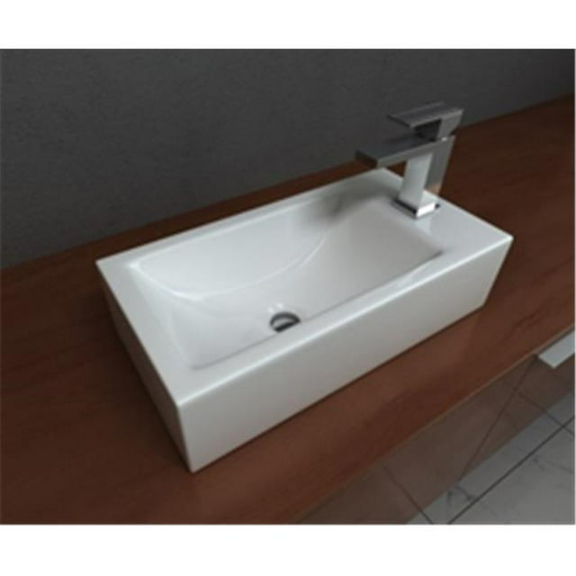 Cantrio Koncepts PS-020 Évier de Comptoir Vitrail, Blanc
