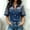 Dark Blue, variant on Morttic Women's Solid Color Denim-Look Lace Patchwork Shirt – Short Sleeve Button Down Chest Pockets Slim Fit Western Top Black，S