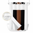 thumbnail image 2 of Brown Black White No Hook Shower Curtain Waterproof, Bathroom Curtains with Snap in Liners and See Through Top Window, Contemporary Boho Modern Art Hotel Style Bathtub Curtains Shower 48"Wx72"L, 2 of 8
