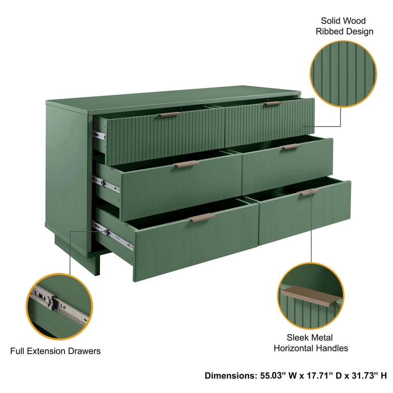 OUTLET商品♠ BASSOLS 4点セット モンドリアン　グリーン WD Manhattan Comfort Contemporary Bedroom Granville Double Dresser