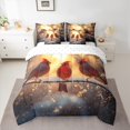 thumbnail image 3 of Manfei Red Winter Robin 7-Piece Bedding Comforter Set for Kids, 3D Jungle Bird King Bedding Sets, Merry Christmas Bed Sheets, Lightweight Room Decor, 3 of 8