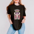 thumbnail image 4 of Pink and Teal Nutcracker Patchwork Print - Women's Garment Dyed Graphic T-Shirt, 4 of 8