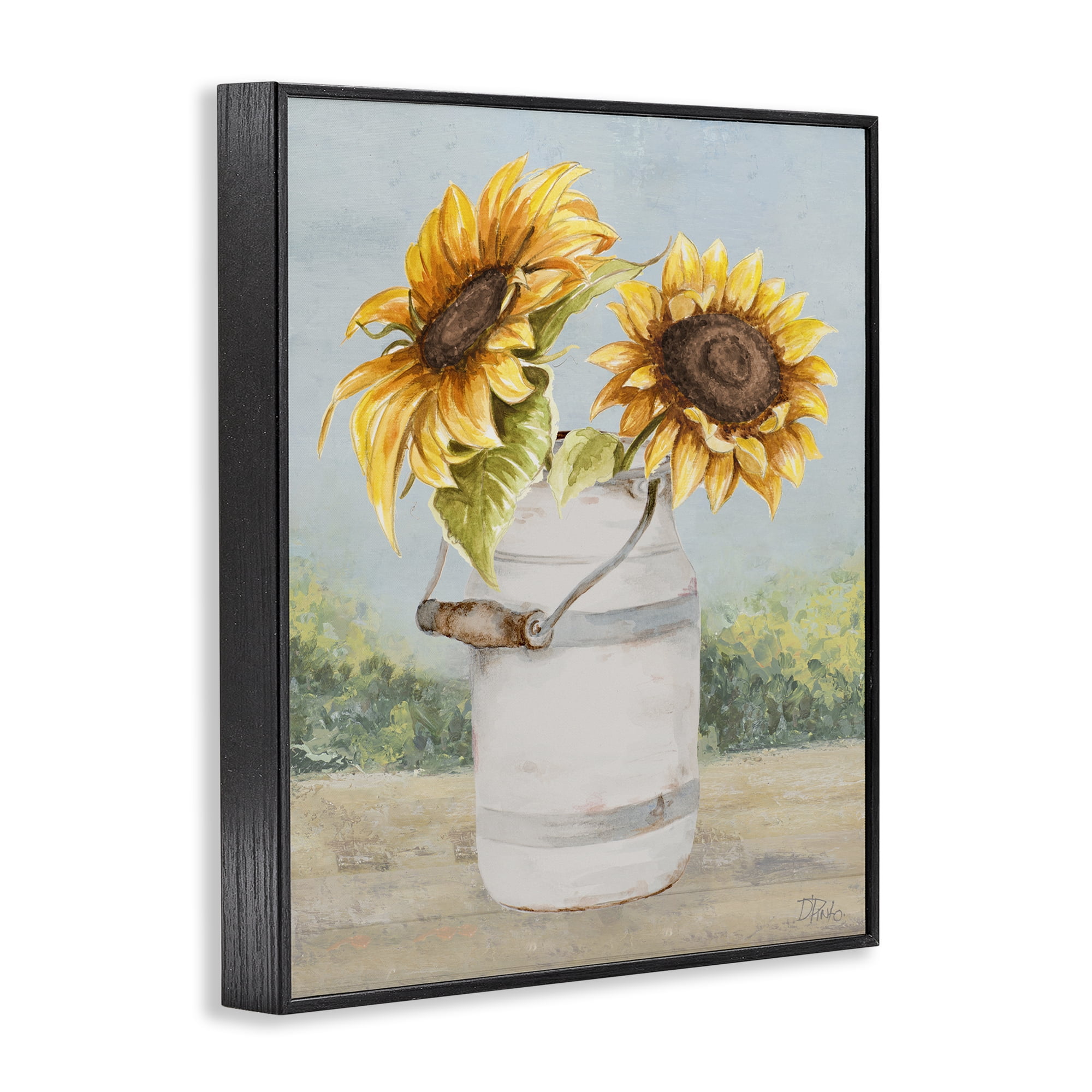 Stupell Industries Sunflower Pitcher in Country Black Framed Giclee Art, design by Patricia Pinto