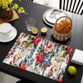 thumbnail image 4 of Pioneer Flower Floral Print Pattern Summer Placemats Table Placemats Set Of 4-Linen Kitchen Washable Placemats Table Mats 12x18 Inch Non-Slip Heat Resistant, 4 of 5