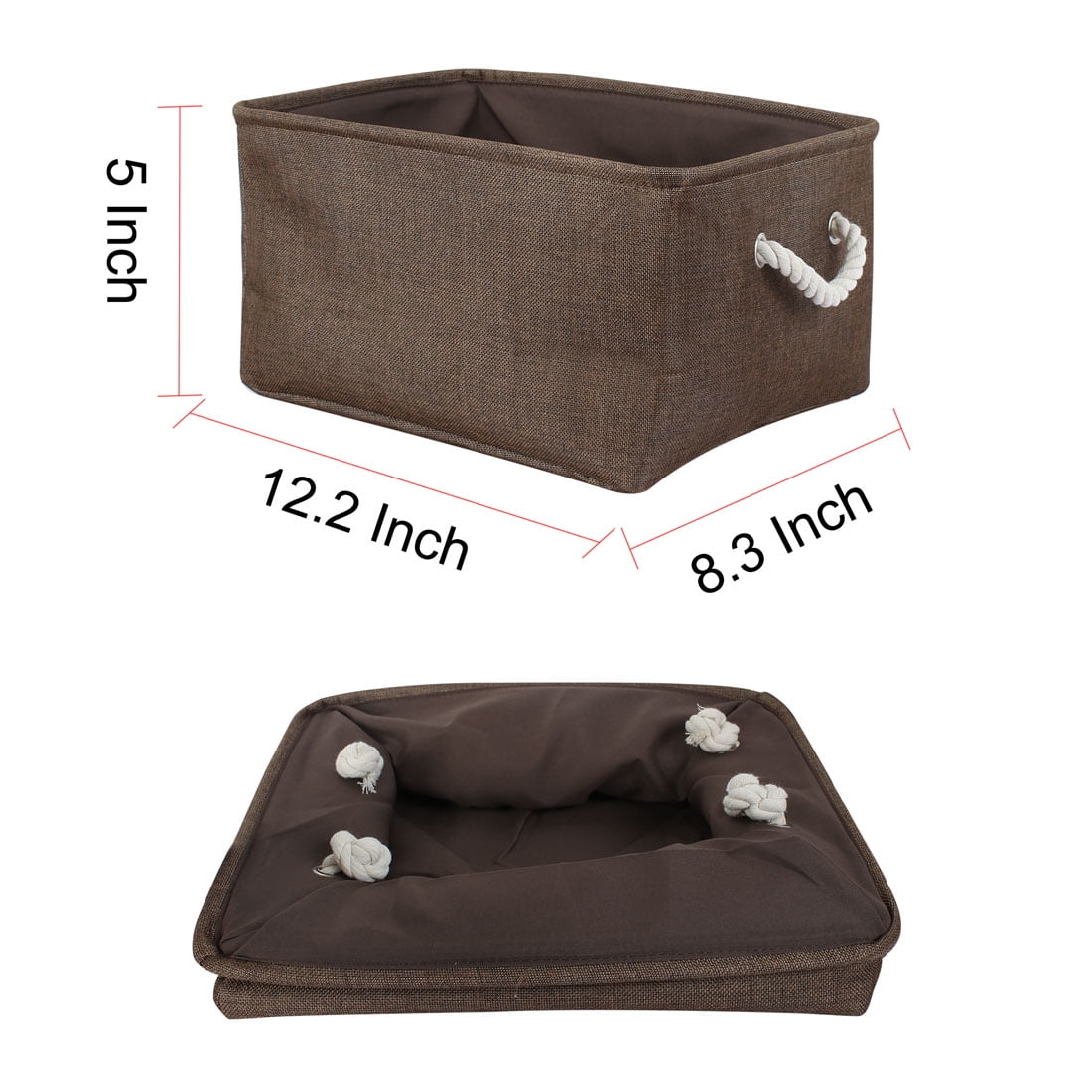 Collapsible Fabric Storage Bins Basket Storage Container Chocolate Color S