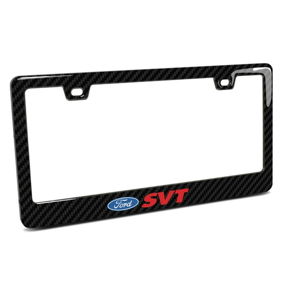 Ford SVT Black Real 3K Carbon Fiber Finish ABS Plastic License Plate Frame