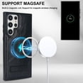 thumbnail image 6 of Allytech Case for Samsung Galaxy S22 Ultra, Hidden Kickstand PU Leather [Compatible with MagSafe] Case, [Anti-Drop & Shockproof] Ultra Slim Retro Protective Case for Women Men - Black, 6 of 8