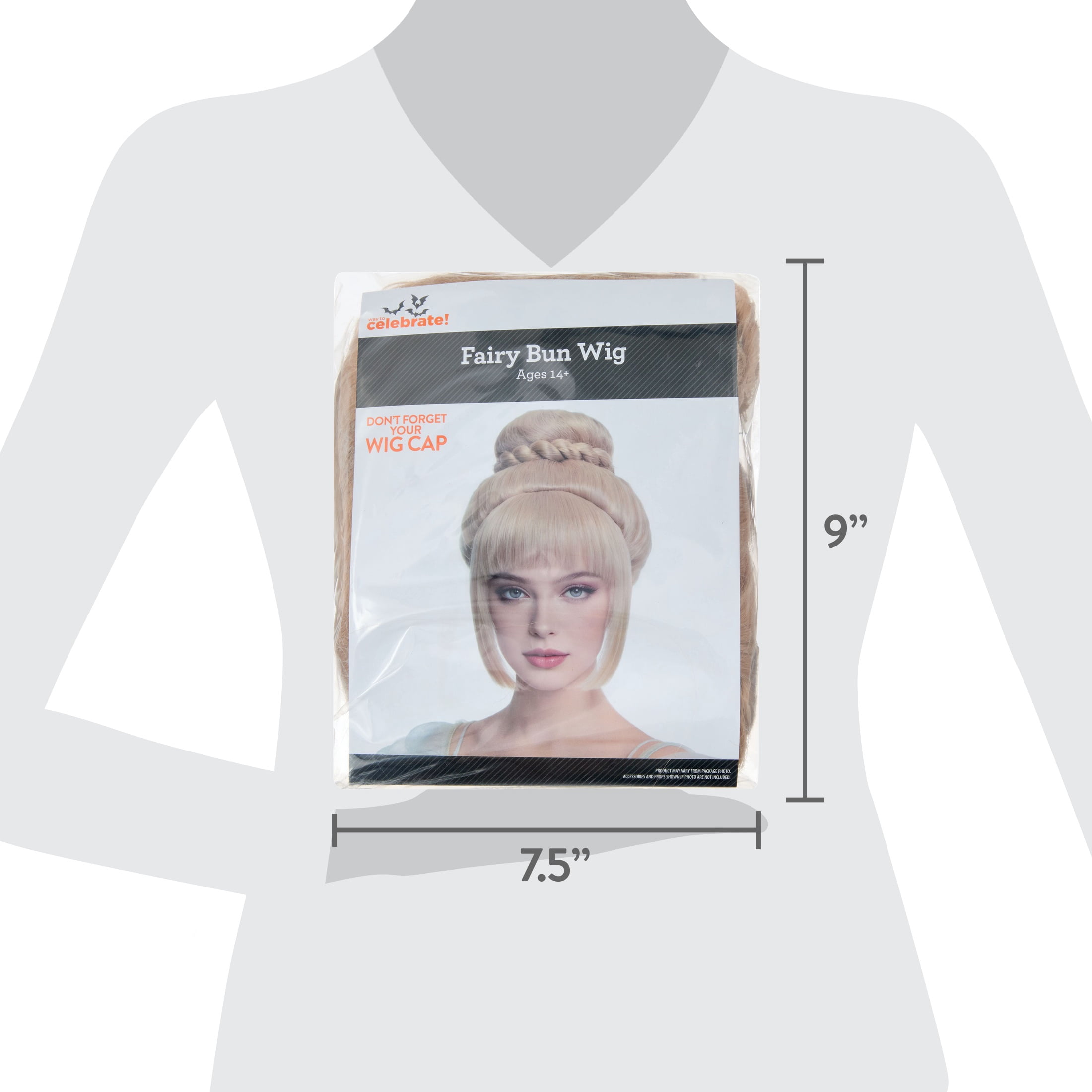 Fairy Bun Wig Costume Accessory for Adults, Blonde, Halloween by Way To Celebrate