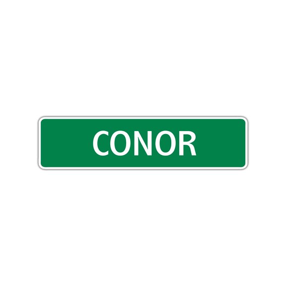 Conor Boys Children Name Letter Printed Label Indoor Outdoor Wall Plaque Decoration Aluminum Sign 4"x13.5"