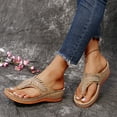 thumbnail image 6 of Orthopedic Wedge Sandals For Women Summer Dressy Flat Open Toe Platform Shoes Comfortable Boho Slip on Casual Beach Walking Slippers Outdoor Lightweight Slides, 6 of 9